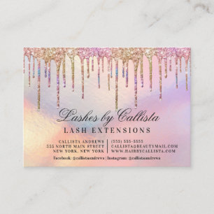 Carte De Visite Arc-en-ciel Parties scintillant holographique Lash