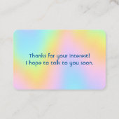 Carte de visite arc-en-ciel Pastel (Dos)