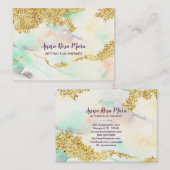 Carte De Visite *~* Arc-en-ciel Pastel Aquarelle Lavage + Parties  (Devant / Derrière)