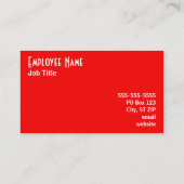 Carte De Visite Arc-en-ciel Rouge (Dos)