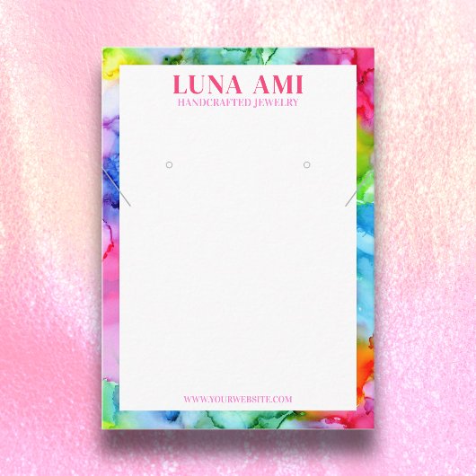 Carte De Visite Arc-en-ciel Vibrant collier de bijoux Écran