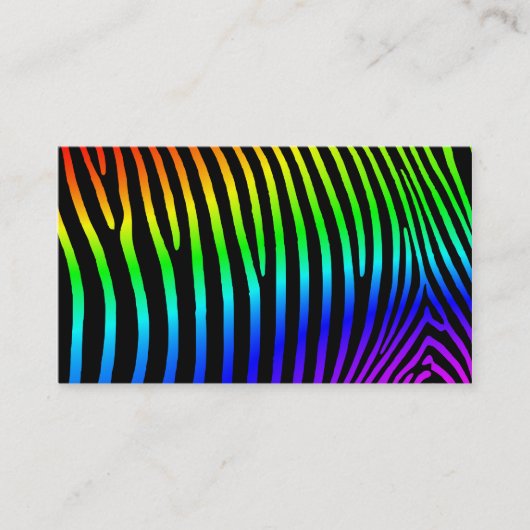 Carte De Visite Arc-en-ciel Zebra Stripes (Devant)