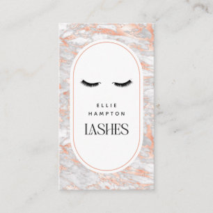 Carte De Visite Arc en marbre clair Lashes Beauté personnalisable