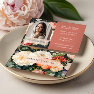 Carte De Visite Arc Floral Luxueux Photo Concepteur d'Intérieur de