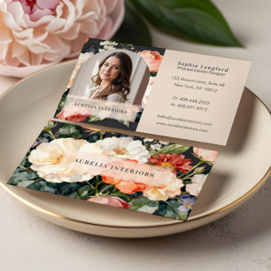 Carte De Visite Arc Floral Luxueux Photo Concepteur d'Intérieur St