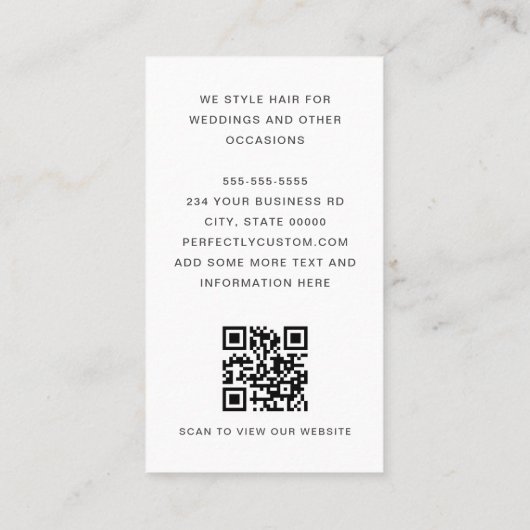 Carte De Visite Arc moderne photo mince bordure QR code blanc (Dos)