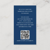 Carte De Visite Arc moderne photo mince bordure QR code bleu foncé (Dos)