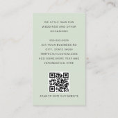 Carte De Visite Arc moderne photo mince bordure QR code vert clair (Dos)
