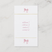 Carte De Visite arc rose (Dos)