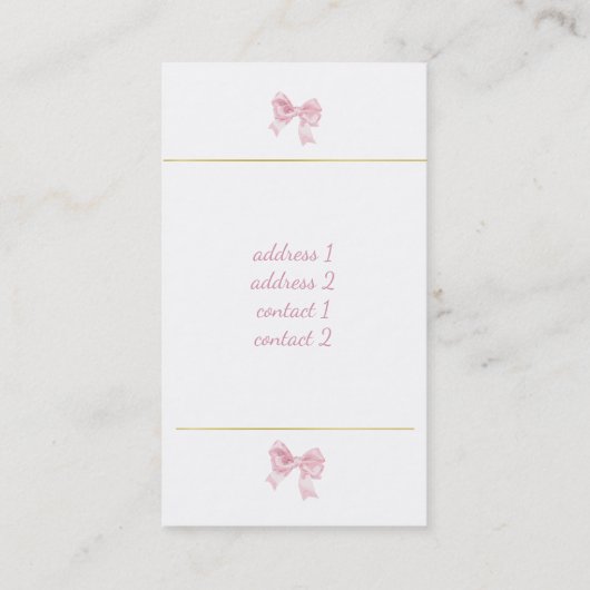 Carte De Visite arc rose (Dos)