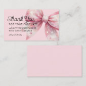 Carte De Visite arc rose merci pour votre achat (Devant / Derrière)