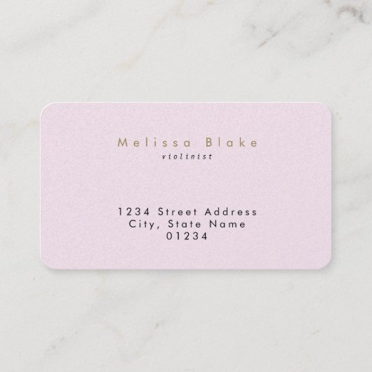 Carte De Visite arc rose violoniste (Dos)