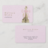 Carte De Visite arc rose violoniste (Devant / Derrière)