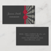 Carte De Visite Arc rouge pois élégant (Devant / Derrière)