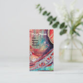 Carte De Visite ARCADIE, Rouge Bleu Argent Abstrait (Debout devant)