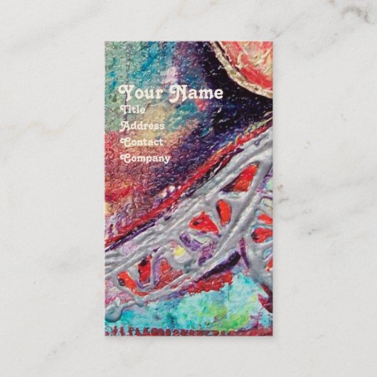 Carte De Visite ARCADIE, Rouge Bleu Argent Abstrait (Devant)