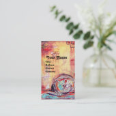 Carte De Visite ARCADIE, Rouge Bleu Jaune Argent Abstrait (Debout devant)