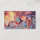 Carte De Visite ARCADIE, Rouge Bleu Jaune Argent Abstrait (Dos)