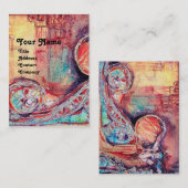 Carte De Visite ARCADIE, Rouge Bleu Jaune Argent Abstrait (Devant / Derrière)