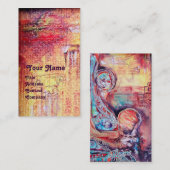 Carte De Visite ARCADIE, Rouge Jaune Bleu Argent Abstrait (Devant / Derrière)