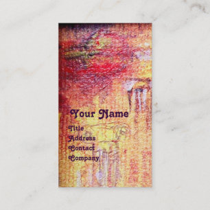 Carte De Visite ARCADIE, Rouge Jaune Bleu Argent Abstrait