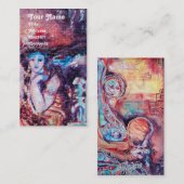 Carte De Visite ARCADIE, Rouge Jaune Bleu Argent Abstrait (Devant / Derrière)