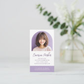 Carte De Visite Arch photo fraîche et tendance violet ou toute cou (Debout devant)