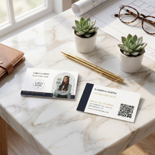 Carte De Visite Arch Photo Logo & Code QR Courtier immobilier Im