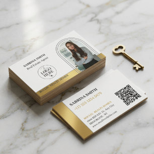 Carte De Visite Arch Photo Logo & Code QR Courtier immobilier Im