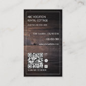 Carte De Visite Arch rustique Code QR Location de vacances Maison (Dos)