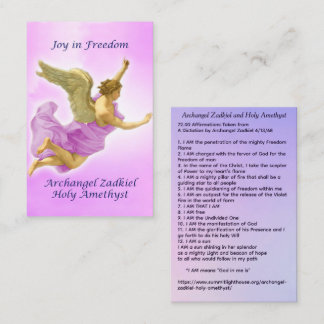Carte De Visite Archange Zadkiel et Sainte Améthyste
