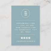 Carte De Visite Arche bleu Dusty Ajouter Logo Bijoux Boucles d'ore (Dos)