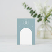 Carte De Visite Arche bleu Dusty Ajouter Logo Bijoux Boucles d'ore (Debout devant)