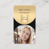 Carte De Visite Arche en or noir photo Qr logo des médias sociaux (Devant)