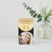 Carte De Visite Arche en or noir photo Qr logo des médias sociaux (Debout devant)