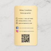 Carte De Visite Arche en or noir photo Qr logo des médias sociaux (Dos)