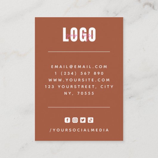 Carte De Visite Arche en terre cuite Ajouter Logo Bijoux Boucles d (Dos)