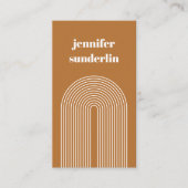 Carte De Visite Arche géométrique moderne orange caramel (Devant)