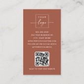 Carte De Visite Arche photo moderne code QR logo terre cuite marro (Dos)