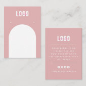 Carte De Visite Arche rose Dusty Ajouter Logo Bijoux Boucles d'ore (Devant / Derrière)