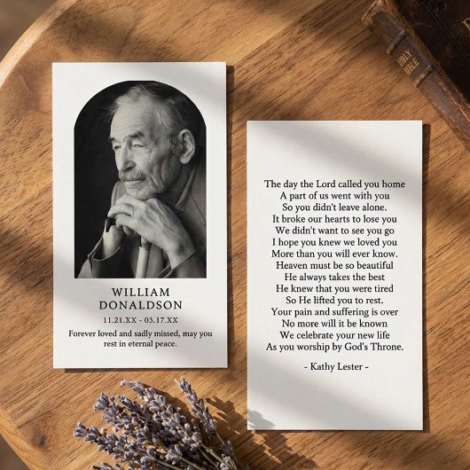 Carte De Visite Arched Photo Funeral Sympathy Prayer