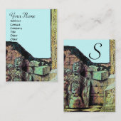 Carte De Visite ARCHEO /Antiquaire, Archéologie Monogramme, Bleu T (Devant / Derrière)