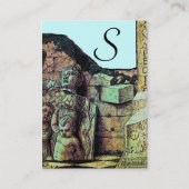 Carte De Visite ARCHEO /Antiquaire, Archéologie Monogramme, Bleu T (Dos)