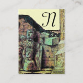 Carte De Visite ARCHEO /Antiquaire, Archéologie Monogramme, Crème (Dos)