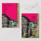 Carte De Visite ARCHEO /Antiquaire, Archéologie Monogramme, Fuchsi (Devant / Derrière)