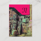 Carte De Visite ARCHEO /Antiquaire, Archéologie Monogramme, Fuchsi (Dos)