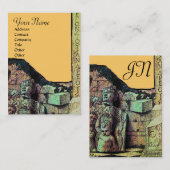 Carte De Visite ARCHEO, Antiquaire, Archéologie Monogramme, Vert J (Devant / Derrière)