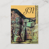 Carte De Visite ARCHEO, Antiquaire, Archéologie Monogramme, Vert J (Dos)