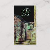 Carte De Visite ARCHEO /Antiquaire, Archéologie Monogramme, Vert N (Dos)
