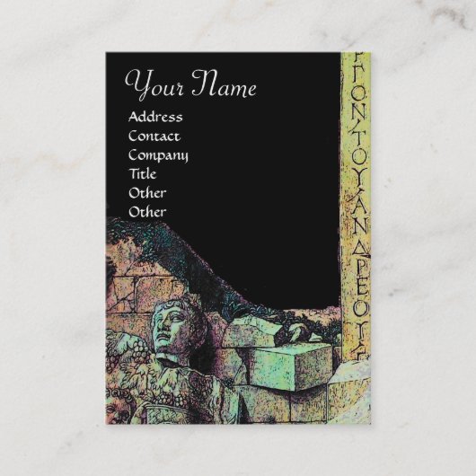 Carte De Visite ARCHEO /Antiquaire, Archéologie Monogramme, Vert N (Devant)